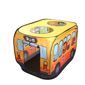 Cartoon Bus Tentes Intérieures 29.5x28.3x44.9inch Enfants Playhouse Extérieur 75x72x114cm Tente de Jeu Automatique Tissu Imperméable Enfants Meubles Par Air A12