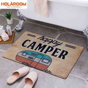 Cartoon camper tapijt badkamer ingang deurmat bad indoor vloert tapijten absorberende mat antislip keuken tapijt voor thuis decoratief