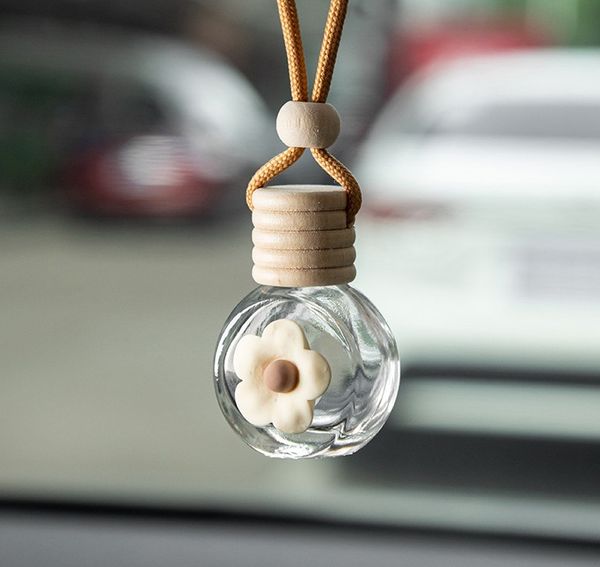 Dessin animé voiture sortie d'air bouteille de parfum aromathérapie diffuseurs bouteilles en bois mignon bouteille d'huile essentielle voitures décoration accessoires