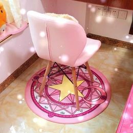 Carte de dessin animé Captor Sakura tapis tapis magic array tapis paillomat antisislip Princess Creative Handmade Living Room Coffee Tableau 240516