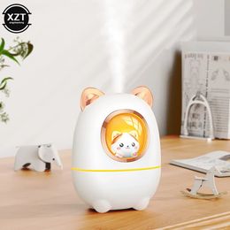 Cartoon Cat Air Humidifier lindo silencio USB de recarga Difusor Aroma Perfume de aceite esencial con luz nocturna para la oficina de automóviles en el hogar 240521