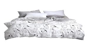 Cartoon Kat Beddengoed Set Katoen Kawaii Dekbed Beddengoed Sets voor Vrouwen Meisje Koning Twin Queen Size Lakens en Kussenslopen6085178