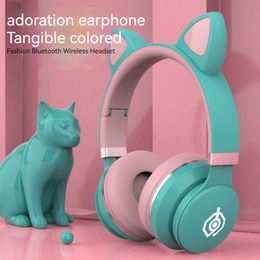 Auricolare bluetooth wireless con orecchie di gatto dei cartoni animati HKD230809