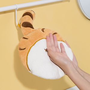 Cartoon katstaart handdoek voor keuken badkamer rond koraal fluweel zacht touch voor kinderen handdoeken huisdecoratie reiniging vaatdoek