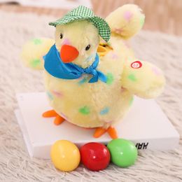 Cartoon poulet poulet ponte des œufs jouet avec 3 chant coloré swinging poupées en peluche cadeau de Pâques pour les enfants 240401