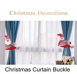 Cartoon Christmas Curtain Buckle Tieback Santa Snowman Rendier Dolls Gordijn Hook Christmas Decorations Feestelijk Party Home Decor4227271