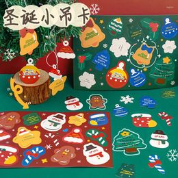 Decoração de natal dos desenhos animados cartão de elevador diy ornamento de árvore mensagem fofa pequenos suprimentos para festas de fim de ano