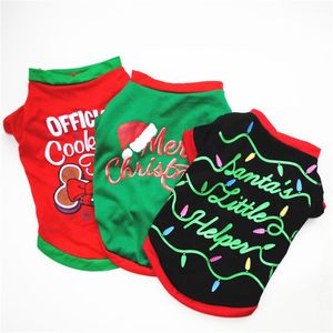Cartoon Christmas Dog Clothes Cotton Pet Clothing for Small Medium Dogs Vest Shirt New Year Puppy Dog Costume Chihuahua Pet Vest Shirt
