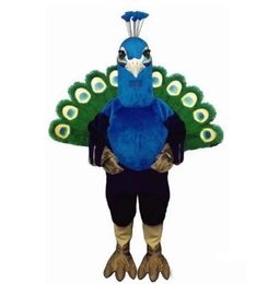 Ropa de dibujos animados Disfraz de mascota de pavo real azul de alta calidad Fiesta de fantasía navideña de Halloween Traje de personaje de dibujos animados Traje Adulto Mujeres Hombres Vestido Carnaval Unise