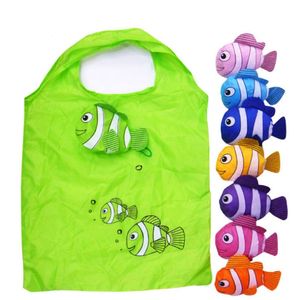 Dessin animé clownfish sacs fourre-tout pliants shopping cadeau sac de rangement écologique LK288