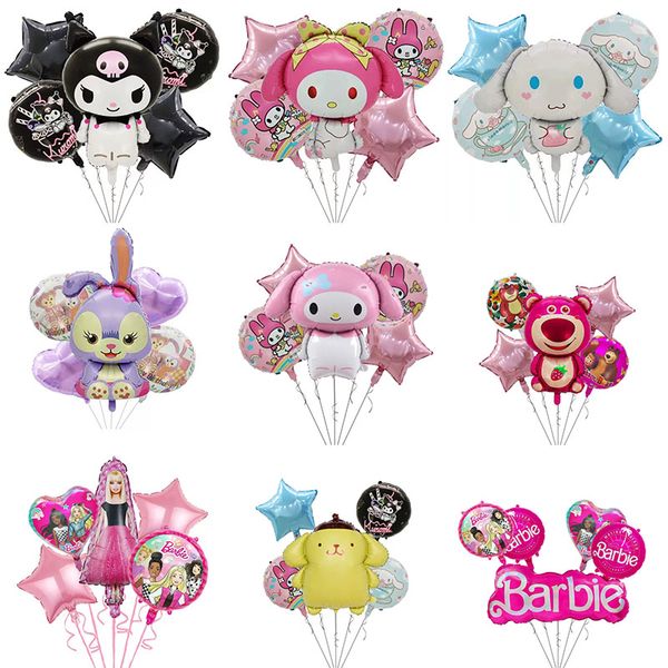 Dibujos animados Coolommy Melody Jade Gui perro oso rosa cumpleaños conjunto película de aluminio globo