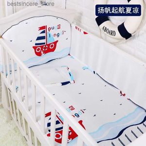 Cartoon Crib Liner 3D Mesh Cotton Baby Bed Bumper Baby Cuna Juegos de cama Baby Bed Protector 5PCS Baby Bedding Set Bumpers + Sheet L230522