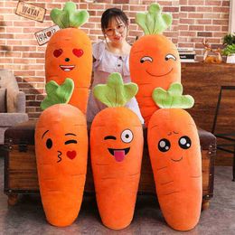 Cartoon schattig 457090 cm smile wortel knuffel schattige simulatie groente wortel kussenpoppen gevuld zacht speelgoed voor ldren cadeau j220729