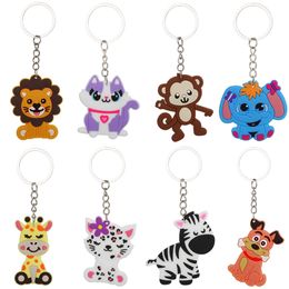 Dessin animé mignon Animal porte-clés pendentif cadeau alliage plastique PVC caoutchouc porte-clés accessoires sac voiture porte-clés suspendu