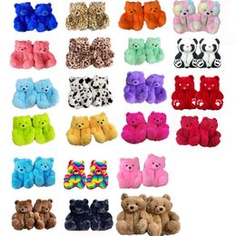 Cartoon schattige beer pluche schoenen Home Warm pluche zachte slipper festival cadeau maat 35-41 gratis maat pp katoen