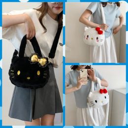 Cartoon schattige grote hoofdkat speelgoed Crossbody tas meisje pluche hand bill schoudertas