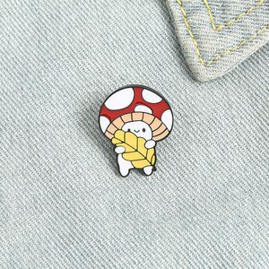 Dessin animé mignon champignon émail broches couleurs créatif épis de blé broches pour enfants cadeau épinglettes vêtements sacs