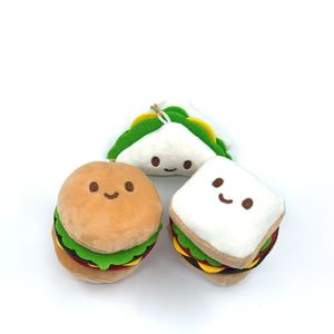 Cartoon schattige Q-Version Hamburger Sandwich, Toast, Bread, Food Expression, Plush Doll Accessories, Grab Doll Machine Hang