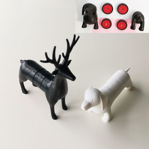 Dessin animé teckel chien Sika cerf réfrigérateur aimant magnétique amovible réfrigérateur autocollant pour cuisine carte Message conseils décor à la maison