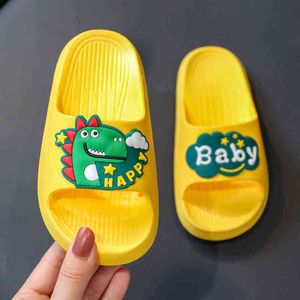 Zapatillas de niños de dinosaurio de dibujos animados, zapatos cómodos antideslizantes para niños, zapatos para niñas y niños, zapatillas de interior para el baño y el hogar Kawaii sin cordones 211119