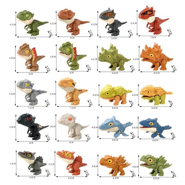 Modèle de dinosaure de dessin animé, Simulation de doigt de morsure, jouets amusants, multi-articulations, Action mobile et Flexible, modèles de tyrannosaure Rex