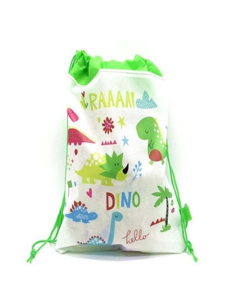 Cartoon Dinosaur Party Sacs For Kids Birthday Trawstring Sackepack non tissé Fabric Child School Bag Organisateur Pouch5245888