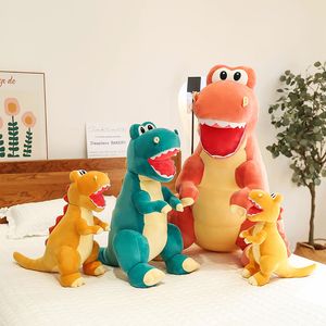 Dessin animé dinosaure en peluche assis poupée tyrannosaure Rex doux et mignon poupée de plaisir cadeau de fête des enfants