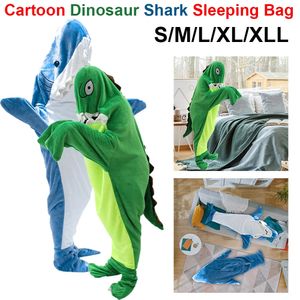 Dessin animé dinosaure Shark Sleeping Sac Pyjamas Office Couverture de requin sieste de haute qualité Blanche de châle de sirène pour enfants 240411