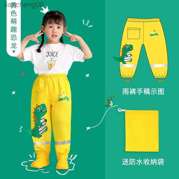 Dessin animé dinosaure Style enfants pantalons de pluie garçons et filles étudiants enfants pantalons imperméables mode enfants pantalons de pluie L230620