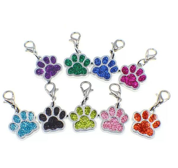 Dessin animé chien patte argent couleur mode porte-clés porte-clés pour clés de voiture pendentif pour femmes homme bijoux en gros