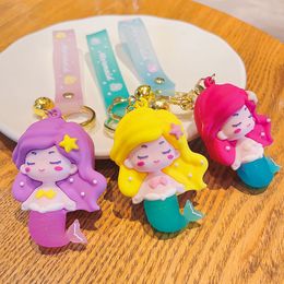 Porte-clés sirène poupée de dessin animé, mignon, pendentif de sac, cadeau pour enfants