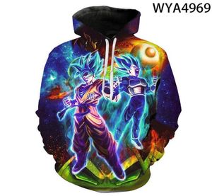 Dragón de dibujos animados Anime Moda Hombre Mujer Niño Sudadera con capucha DBZ Impresión 3D Casual Niño Niña Sudadera Ropa de calle Jersey Top Men0398185634