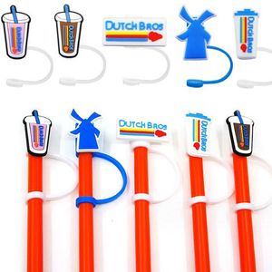 cartoon drinkstro topper cover charms groothandel rietjes decoratie stofplug afdichting deksel herbruikbaar voor stro