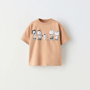 Cartoon mode kinderkinderen korte mouwen tops tees zomer kinderen kleding babyjongen crewneck t -shirt casual losse boys t shirts 240430