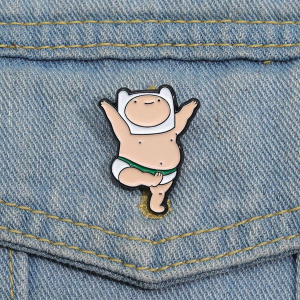 Dessin animé fat boy épingles en émail personnalisées mignonnes broches badges revers caricatures cadeau drôle de bijoux pour les amis enfants