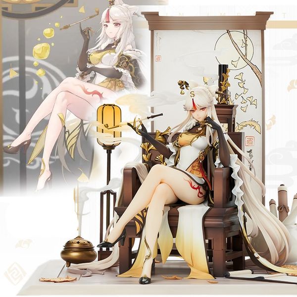 Figurines de dessin animé 18 cm Genshin Impact Anime Figure Ningguang PVC Figurines Sexy Bureau Décoration Collection Modèle Poupée Jouets Cadeaux