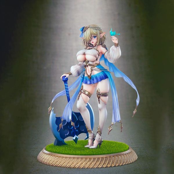 Figuras de dibujos animados 26 cm NSFW Soft Elf Village 5th Villager Kukuru Sexy Chica desnuda Modelo PVC Anime Acción Hentai Figura Juguetes para adultos Regalos de muñecas