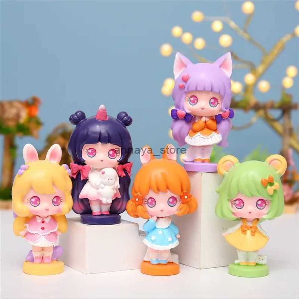 Figurines de dessin animé 6 pièces/ensemble, boîte aveugle pour journal intime, jouets pour filles, figurine d'action, modèle de dessin animé mignon, boîte Surprise, sac de devinettes, cadeau d'anniversaire