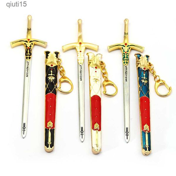 Figuras de dibujos animados Anime Fate Stay Night King Arthur Saber Sword Llavero Llavero Cosplay Hombres Niños Regalo T230425