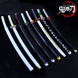 Cartoonfiguren Mini Anime Demon Slayer Sword Keychain Katana Ghost Blade Metal Pendant Keyrings wapens Cosplay speelgoed K769 T230425