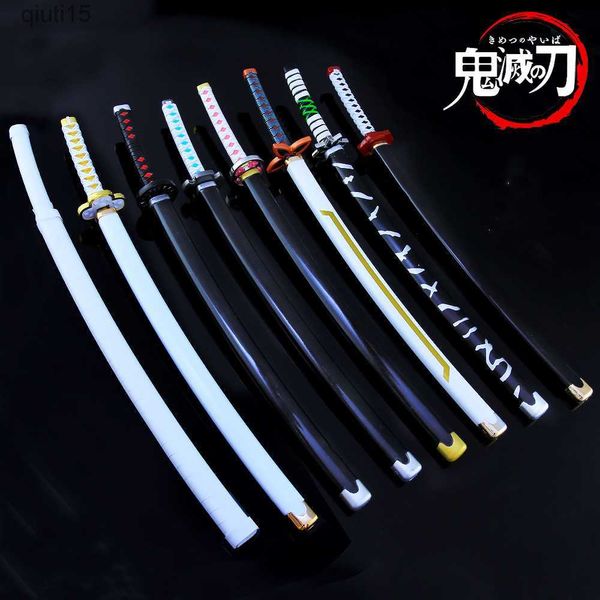 Figurines de dessins animés Mini Anime Demon Slayer Sword Porte-clés Katana Ghost Blade Pendentif en métal Porte-clés Armes Cosplay Jouet K769 T230425