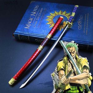 Cartoon Figures Roronoa Zoro Sword Keychain Samurai Katana Sword Blade Anime Buckle with Toolholder Prop Ornament Collection Decoration Crafts T230425