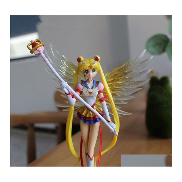 Figuras de dibujos animados Sailor Moon Acción Japón 16Cm Mercurio Júpiter Venus Figuras Modelos coleccionables Niños Juguete Regalo de Navidad C0220 Drop Dhnk4
