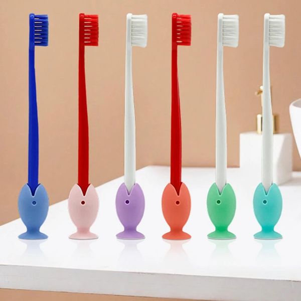 Porte-brosse à dents en Silicone, poisson de dessin animé, porte-brosse de maquillage, support de stylo, rangement de bureau, outils de décoration