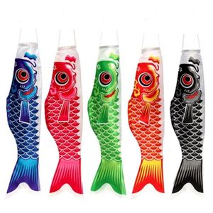 Cartoon viswindvlag kleurrijke Japanse stijl windsock karper mini koinobori geschenken vissen windstreamer home party decoraties inventaris groothandel sn579