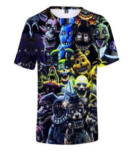 Dibujos animados Five Nights At Freddy039s Camiseta impresa en 3D Mujeres Hombres Moda de verano Cuello redondo Manga corta Camisetas gráficas divertidas FNAF Cloth2991012