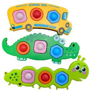Cartoon Flip Press Bubble Decompression Toys Baby Puzzle Early Education Thinking Finger Silicone Toy Bubble