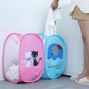 Cartoon Vouwen Opslag Manden Vouwen Mesh Kleding Wassen Wasmand Kinderspeelgoed Sundries Opbergdoos Kleding Organisator