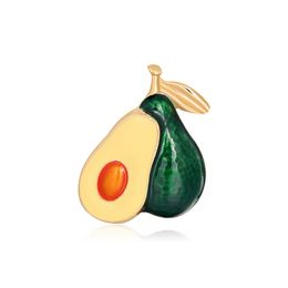 Cartoon fruit broche diamant avocado broche sieraden broches dames corsage pins mode dames zijden sjaal gespog sieraden groothandel