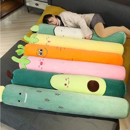 Almohada de dibujos animados de almohada larga de aguacate de la zanahoria almohadilla de sueño de fresa embarazada almohada de almohada de pierna desmontable y lavable 240507
